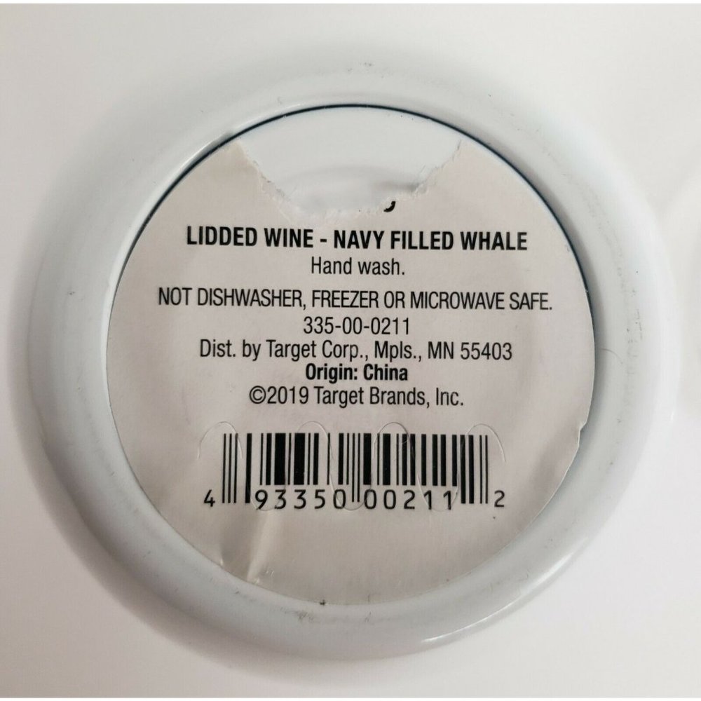 Vineyard Vines Wine Glass White Navy Whale 11.5 oz - Picture 6 of 6
